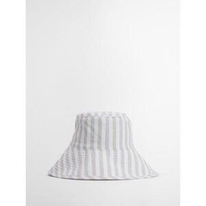 New Wyeth Stripe Cotton/Linen Blend Bucket Hat One Size NWOT